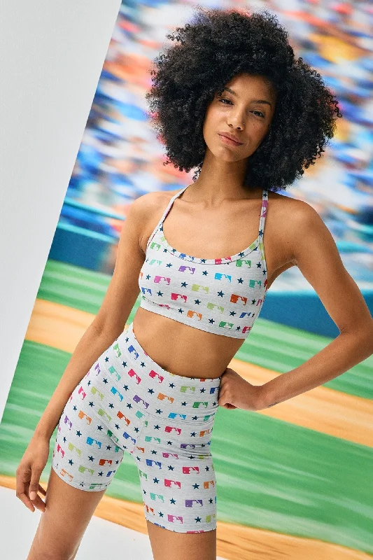 Yoga Bar with Agave -MLB Batterman TLC Y-Back Bralette in Rainbow Monogram