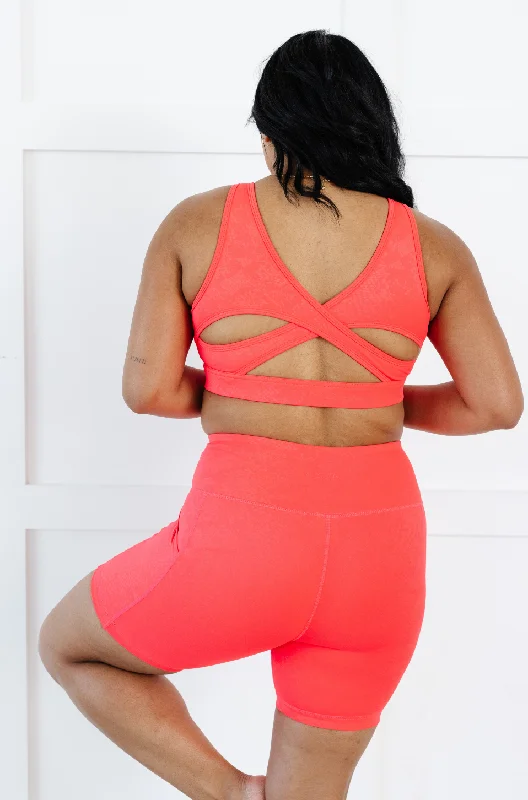 Yoga Bar Protein Snacks -Momentum Sports Bra in Strawberry Snake