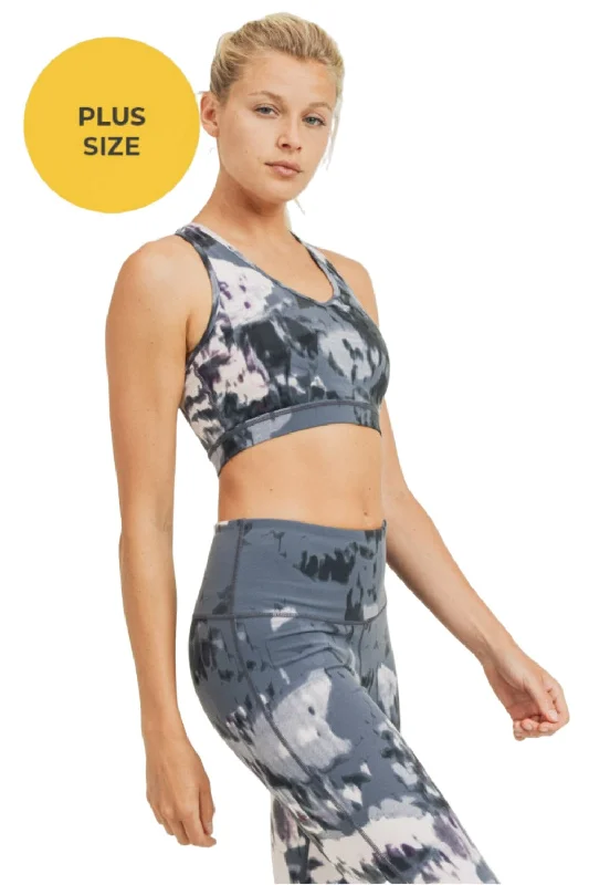 Yoga Bar for Stress Relief and Relaxation -Mono B Aspen Print Bra Top AT2946 and Plus