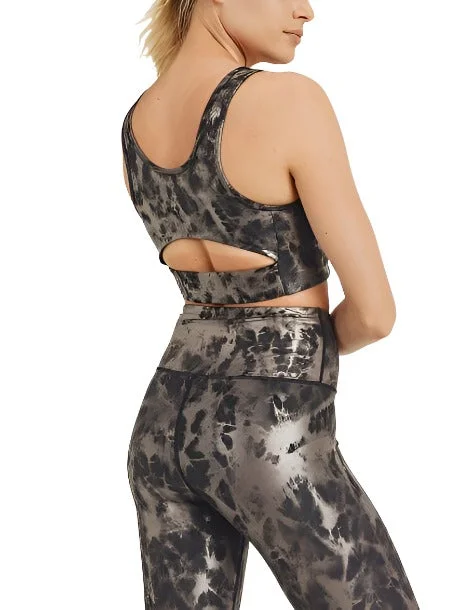 Yoga Bar for Energy and Focus in Yoga -Mono B Black and Copper Foil Cut Out Bra AT2874