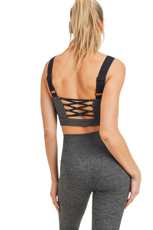 Yoga Bar for Better Flexibility -Mono B Strappy Corset Bra AT8102