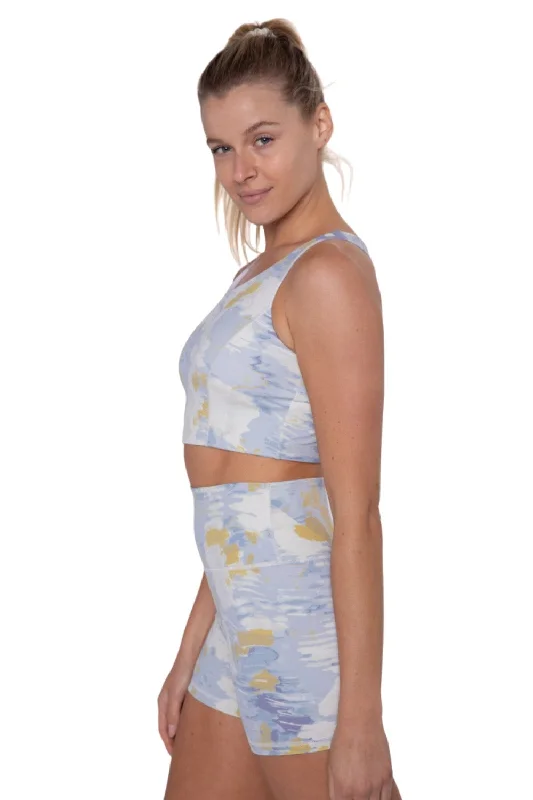 Yoga Bar for Lean Muscle -Mono B Cross Back High Neck Bra Top AT3184