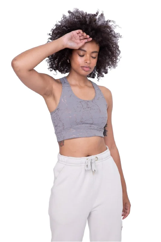 Yoga Bars with Organic Protein -Mono B Foil Marble Sports Bra AT-A0925