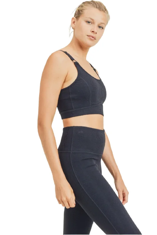 Yoga Bar with Flavored Protein -Mono B Snake Jacquard TACTEL® Sports Bra AT8036