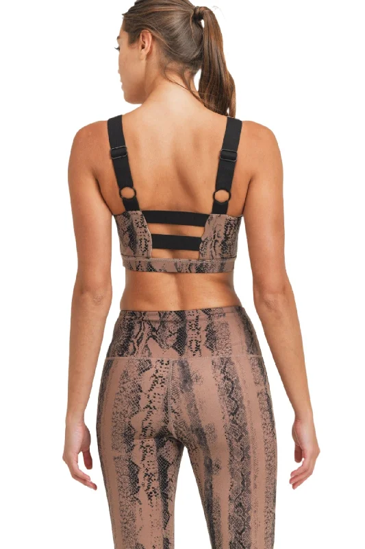 High-Protein Yoga Bars -Mono B Snake Print Bra AT-3086 Plus