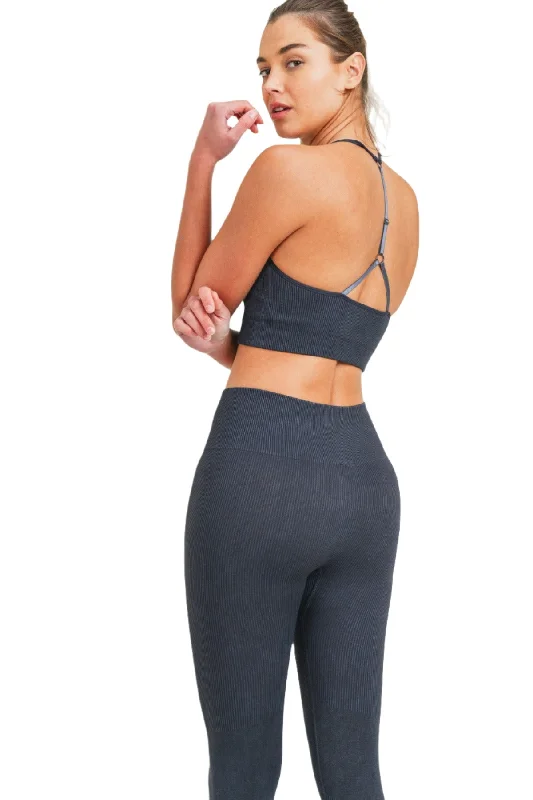 Yoga Bar with Cocoa -Mono B Suspension Bra Top AT3112