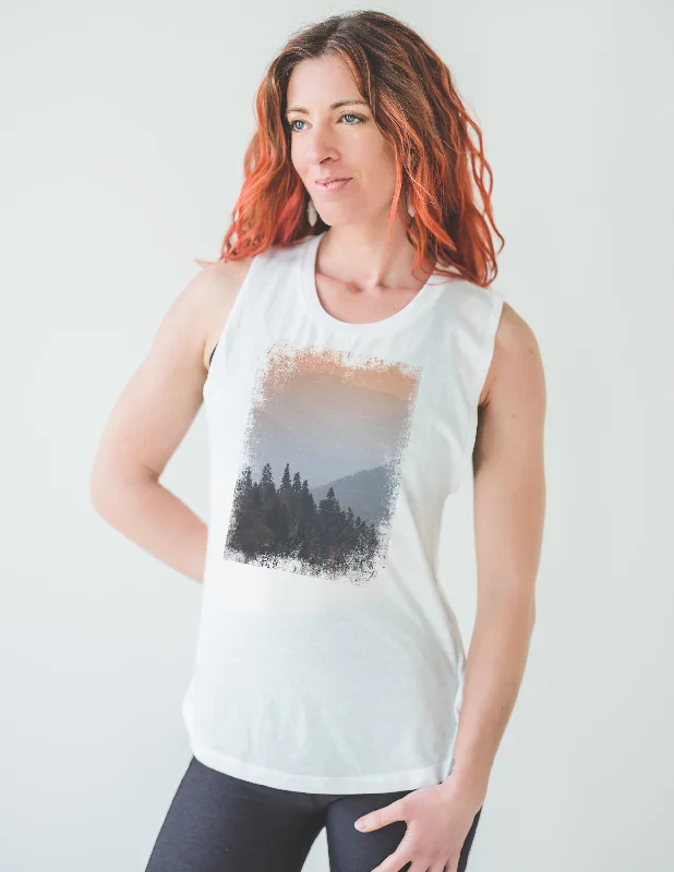 Yoga Bar for Athletic Performance -Mountain Twilight Muscle Tank
