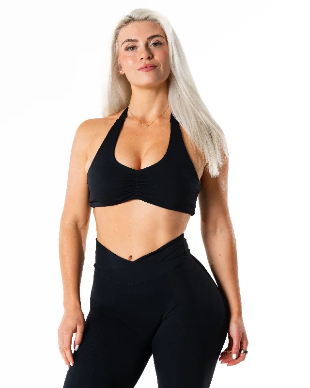 Yoga Bar for Strength and Flexibility -Mute Halterneck Top - Black