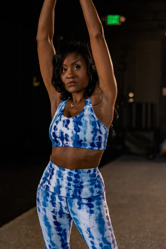 Yoga Bars for Endurance and Power -Blue Sky Tie Dye Performance Bra