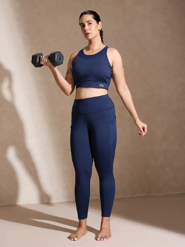 Yoga Bar with Natural Collagen -Navy Ultimate Sports Bra & Aura Leggings