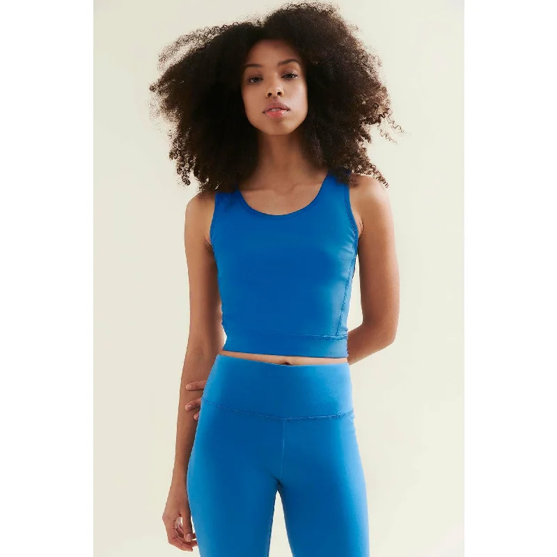 Yoga Bar for a Balanced Breakfast -New 3/4 Crop Top - Shoreline Blue