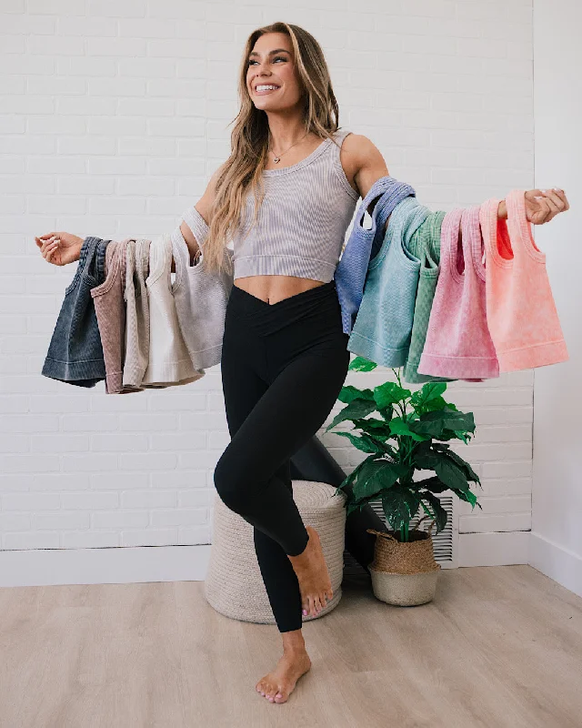 Yoga Bar with Protein and Fat -Ribbed Crop Tank - 11 Options