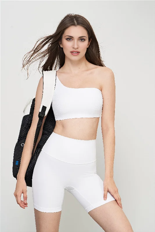 Yoga Bar for Energizing Post-Yoga -Nuls Ribbed One-shoulder Bra
