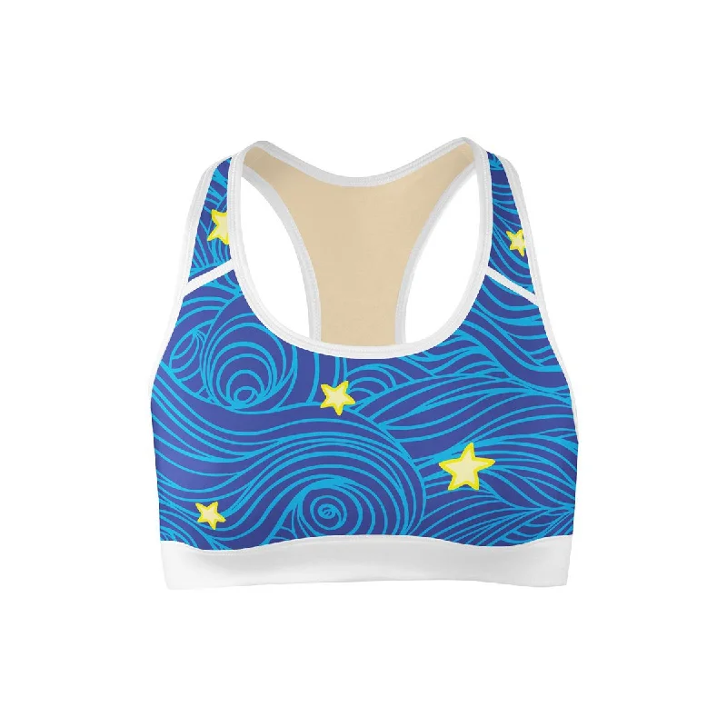 Yoga Bar for Intense Workouts -Ocean Stars Sports Bra