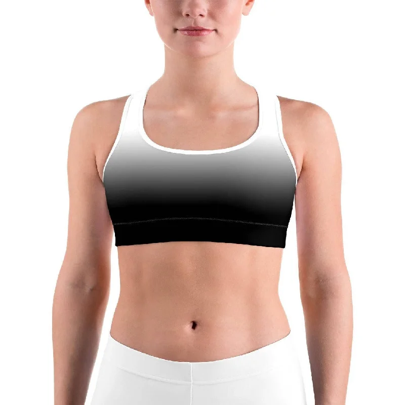 Yoga Bar with All-Natural Ingredients -Ombre White to Black Sports bra