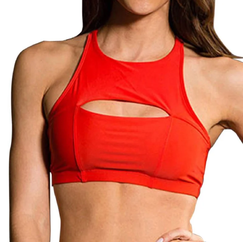 Yoga Bars with Plant Collagen -Open Heart Low Impact Sports Bra In Onz Coral