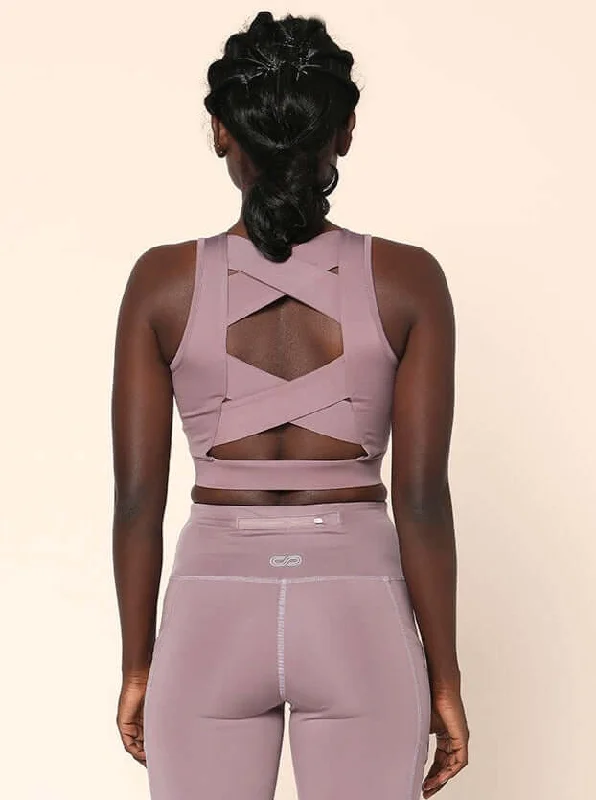 Yoga Bar with Natural Protein Source -Padded Cross Back Crop Top Nirvana