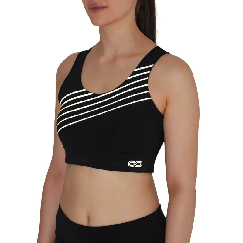 Yoga Bar with Pea Protein -Luxe Gold Reflective Crop Top Black
