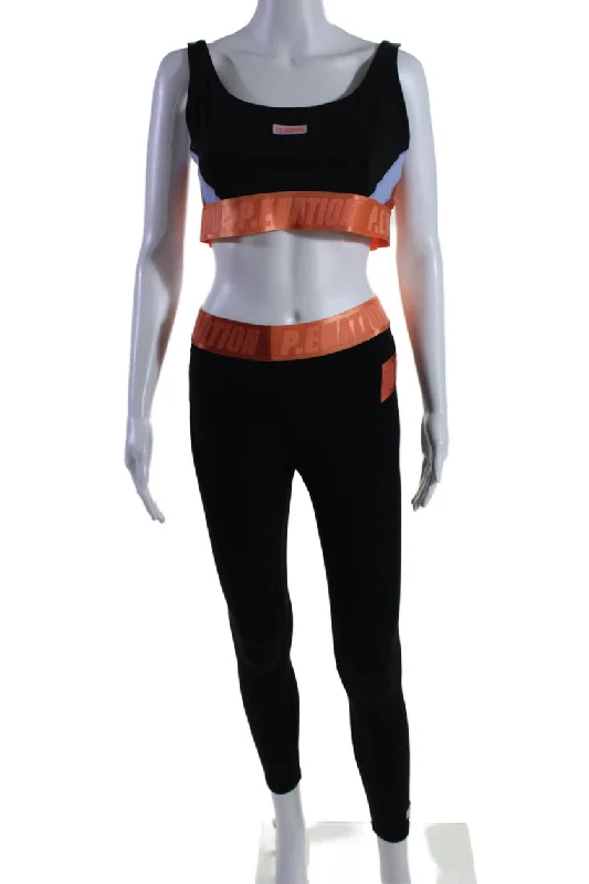 Yoga Bar with Plant Collagen for Skin -PE Nation Womens Stretch Round Neck Bra + Leggings Activewear Set Orange Yoga Bar with Plant Collagen for Skin -PE Nation Womens Stretch Round Neck Bra + Leggings Activewear Set Orange