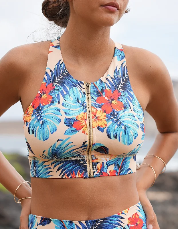 Yoga Bar with Strawberries -Penelope Sports Bra - Yellow Hibiscus