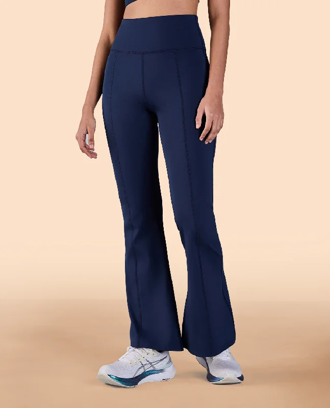 Plant-Based Protein Yoga Bar for Recovery -Formal Flare Pants in Second SKN Navy