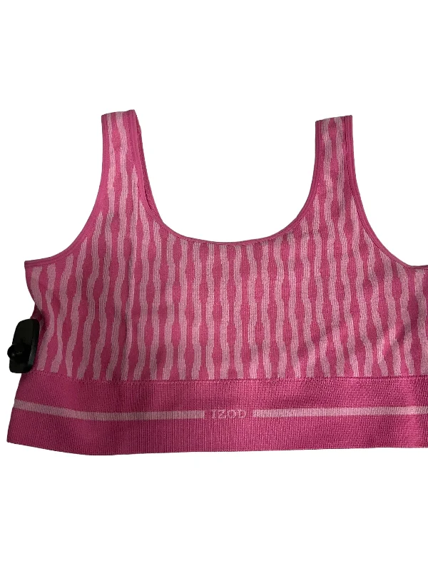Yoga Bar with Chia Pudding -Pink Athletic Bra Izod, Size 2x