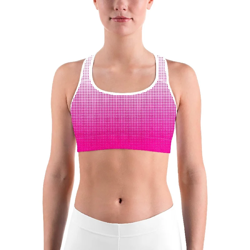 Healthy Yoga Bars with Nuts and Seeds -Pink Halftone Sports bra