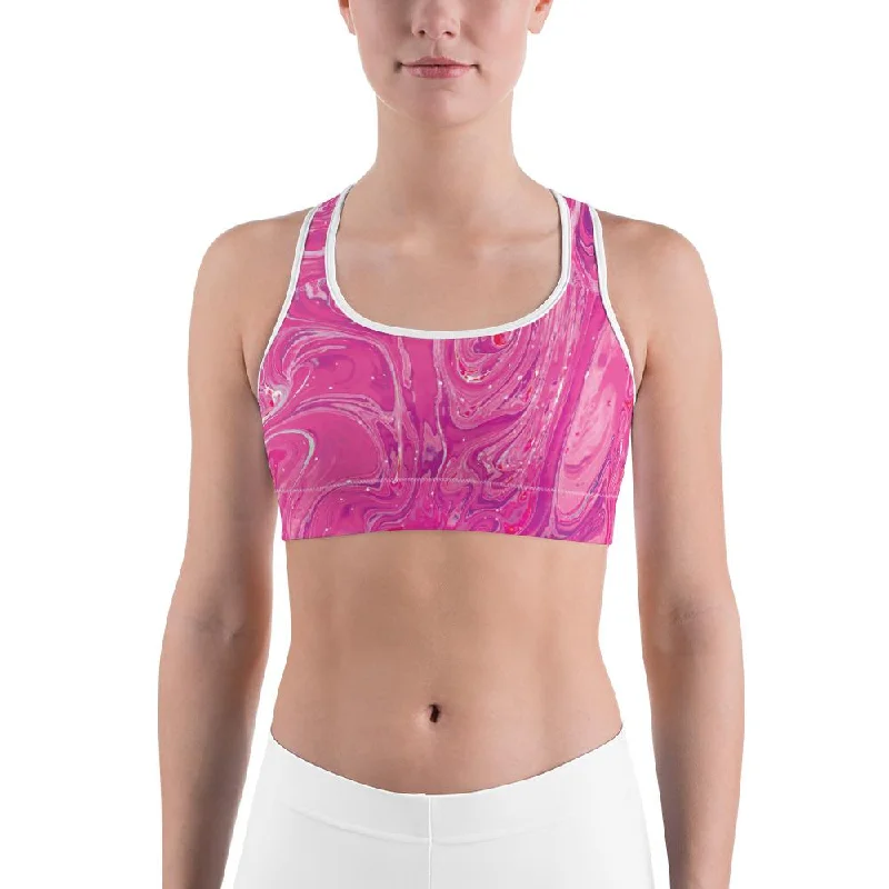 Yoga Bar with Hemp Protein for Recovery -Pink Swirl Sports Bra