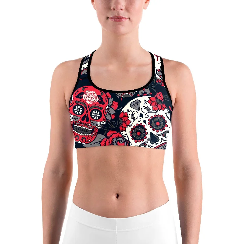 Organic Yoga Bar with Berries -Pink Sugar Skull Sports Bra