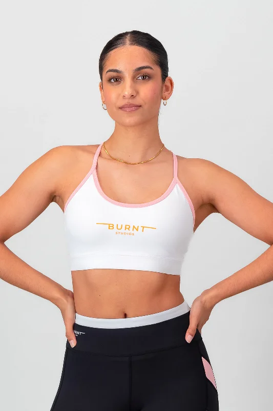 Yoga Bar with Cinnamon -Power Sports Bra - White