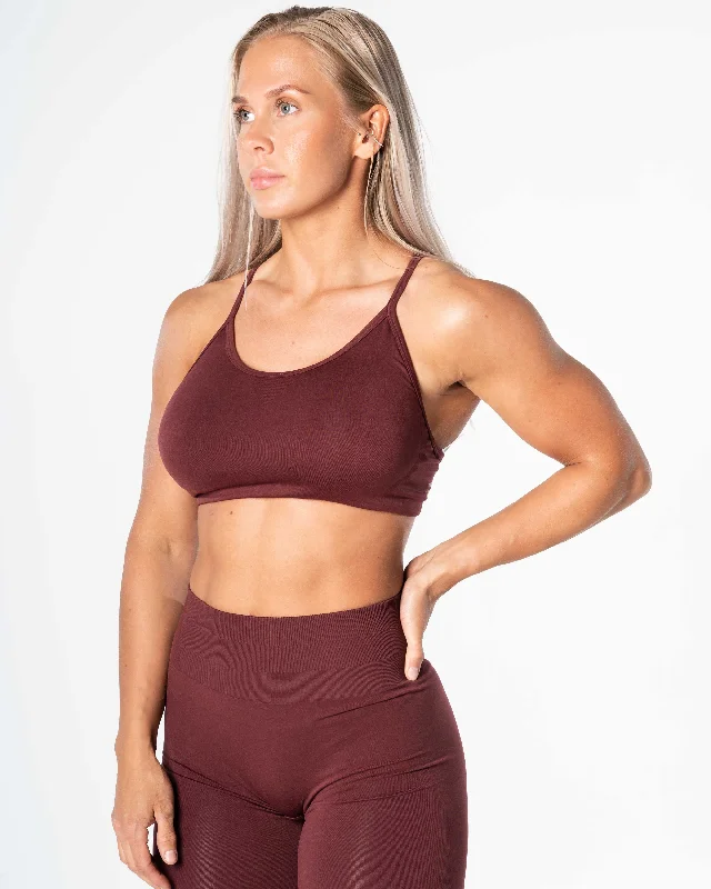 Non-GMO Yoga Bars -Prime Seamless Top - Burgundy