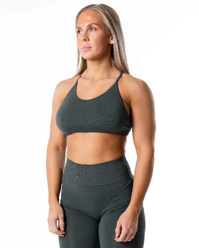 Yoga Bar for Weight Loss -Prime Seamless Top - Moss Green