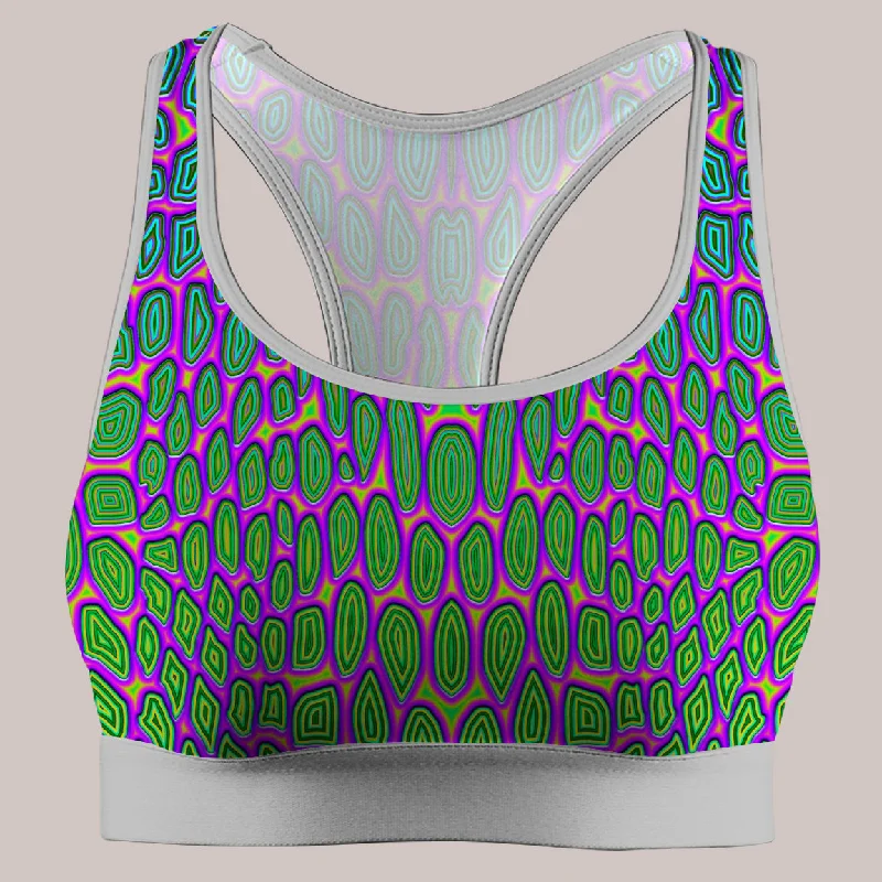 Yoga Bar for Health and Fitness Goals -Psychedelic Active Bra (UV/RGB, Eco-Friendly) | REPTILIAN Yoga Bar for Health and Fitness Goals -Psychedelic Active Bra (UV/RGB, Eco-Friendly) | REPTILIAN