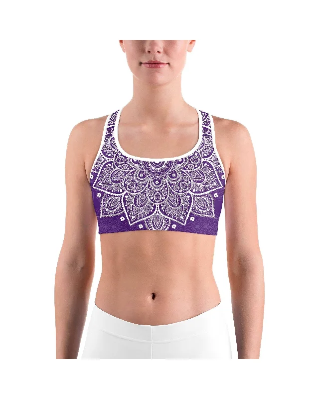 Yoga Bar for Boosting Stamina -Purple Mandala Sports bra