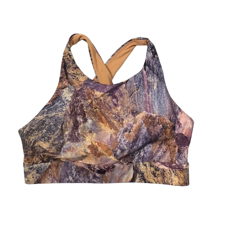 Keto Yoga Bars -Purple & Tan Athletic Bra Fabletics, Size L