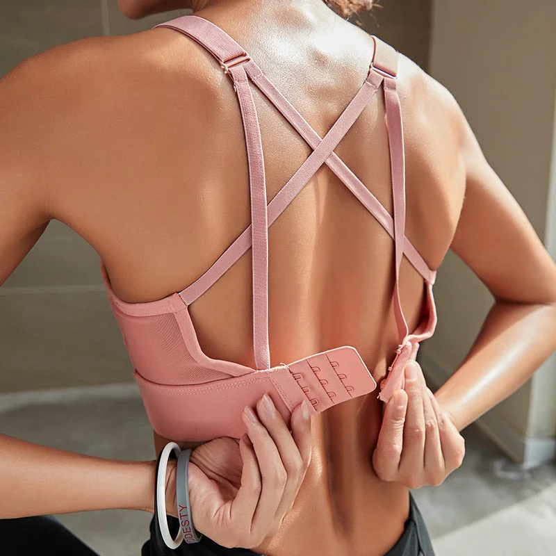 Yoga Bar with Spinach and Kale -Push Up Sports Bra Top Women Backless Fitness Wire Free Yoga Bra Gym Padded Sports Top Athletic Quick Dry Workout Bras