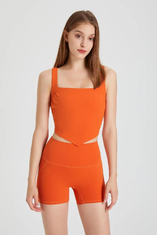 Yoga Bar with Date Syrup -Triangle Hem Racerback Sports Bra