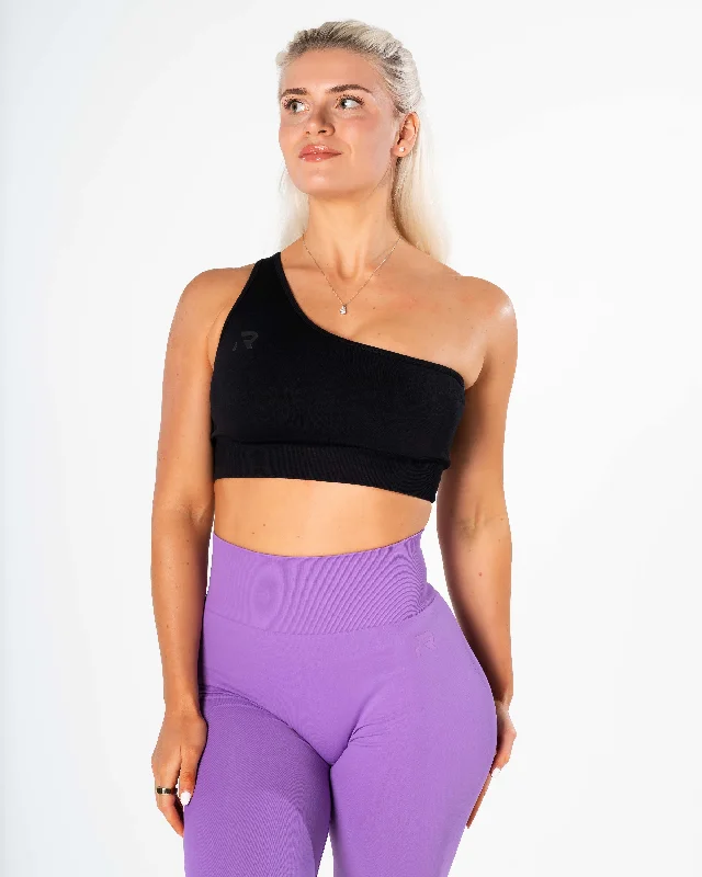 Yoga Bar with Carbohydrates for Energy -Radiant Single Strap Top - Black