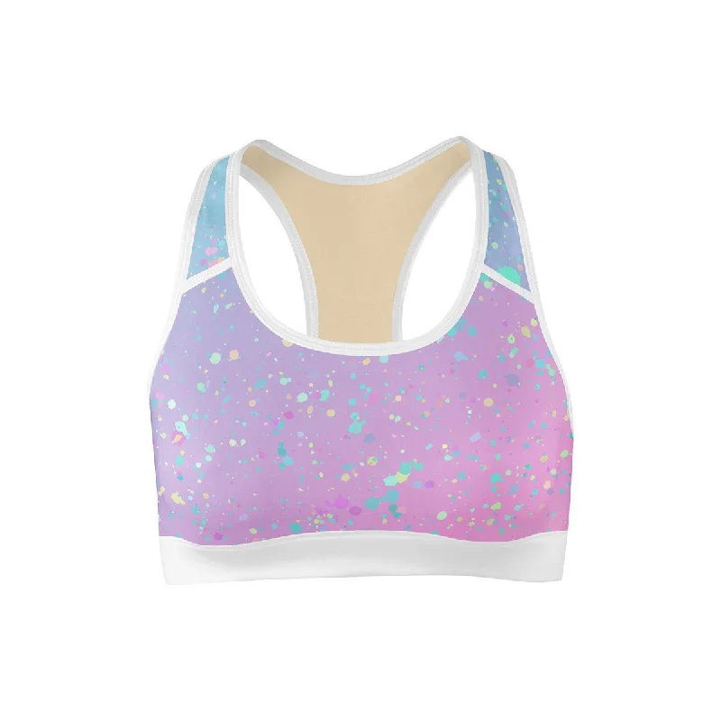 Yoga Bar for Superfood Nutrients -Rainbow Paint Sports Bra