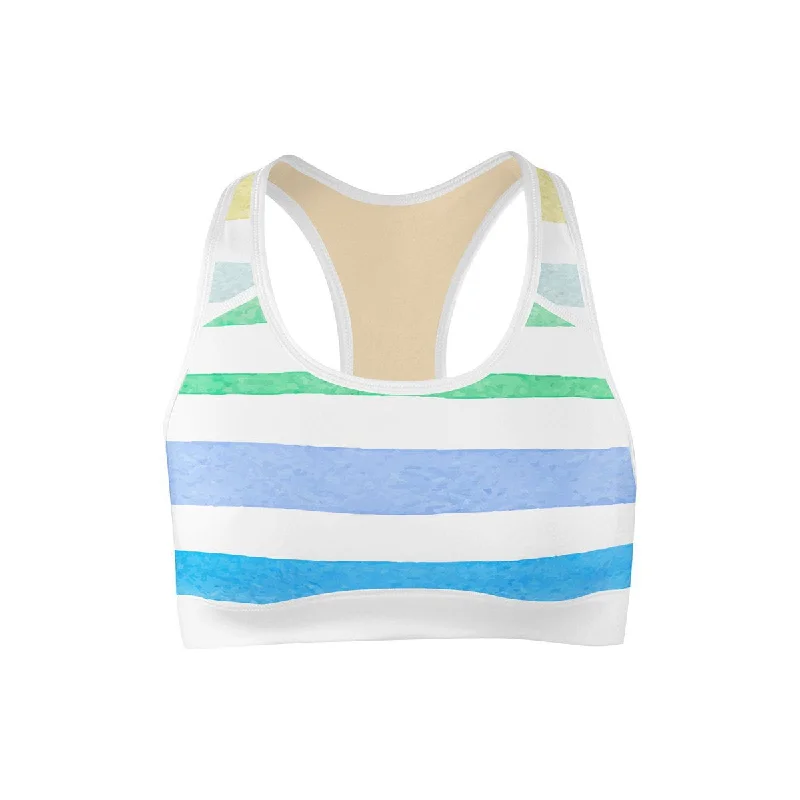 Yoga Bar with Apple Cider and Lemon -Rainbow Stripes Sports Bra