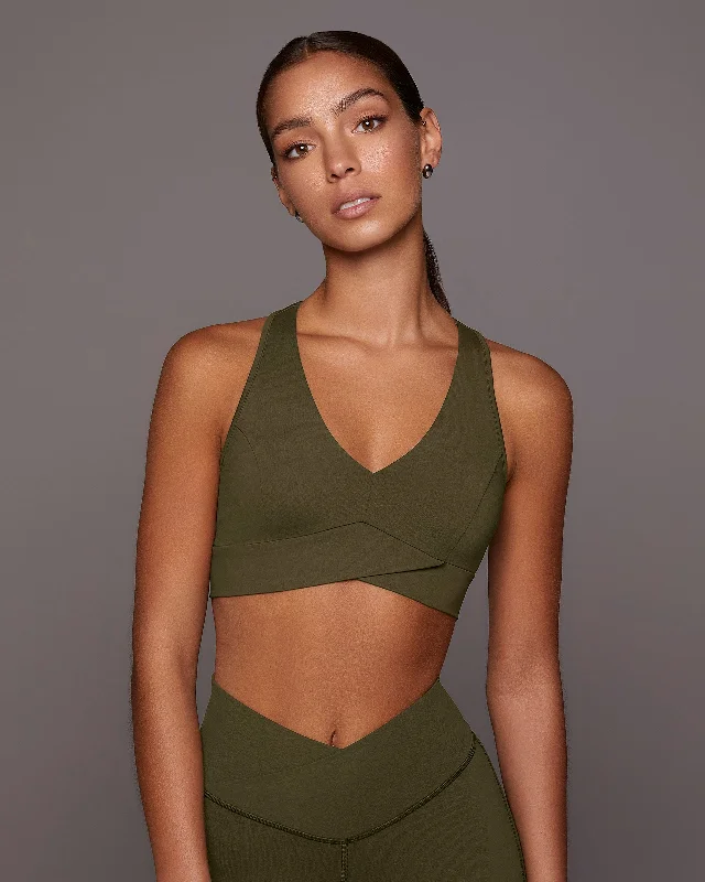 Yoga Bar with Walnuts -Ray V-Neck Longline Bra