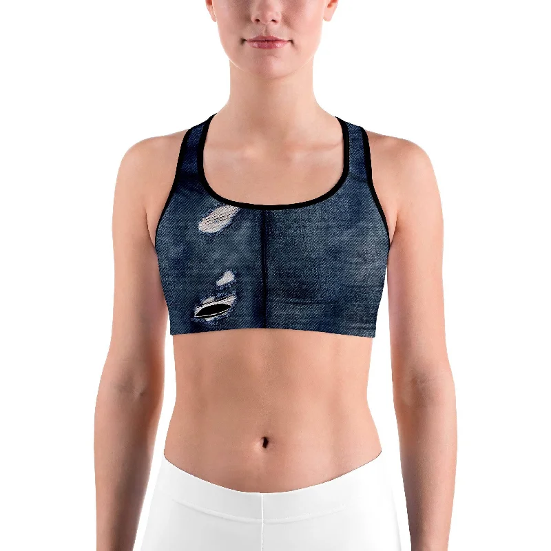 Organic Protein Bar for Detoxing -Realistic Denim Sports bra