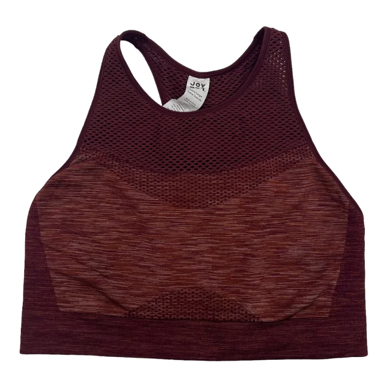 Yoga Bar for Healthy Snacking -RED JOY LAB ATHLETIC BRA, Size XL