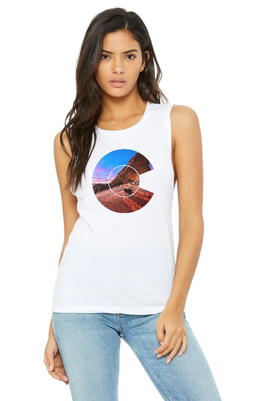Yoga Bar with Caffeine for Energy -Red Rocks Muscle Tank