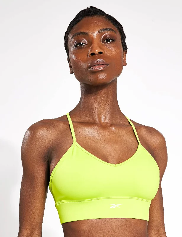 Yoga Bar with Organic Maple Syrup -Workout Ready Sports Bra - Acid Yellow/White