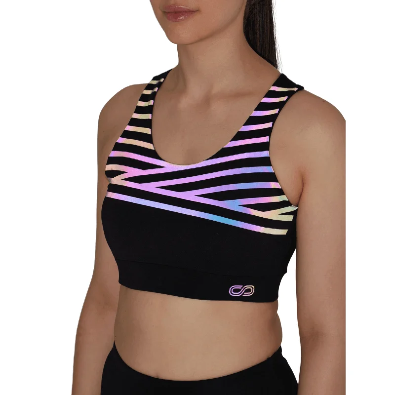 Yoga Bar with Natural Citrus Flavor -Artemis Reflective Crop Top Black
