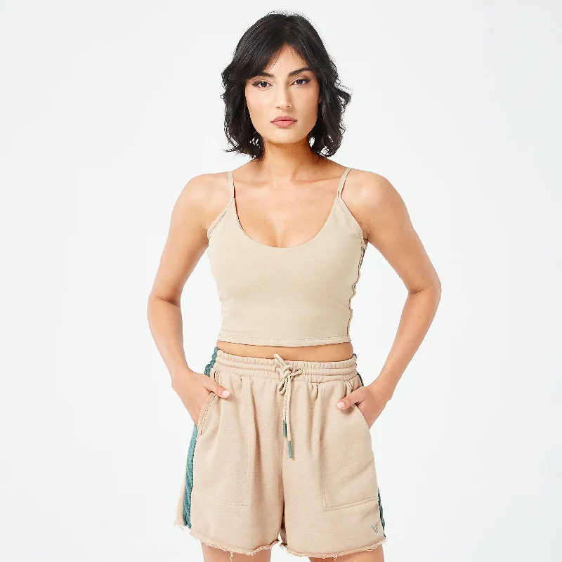 Yoga Bar with Moringa and Matcha -Retrograde Longline Bra Top - Cobblestone Marl