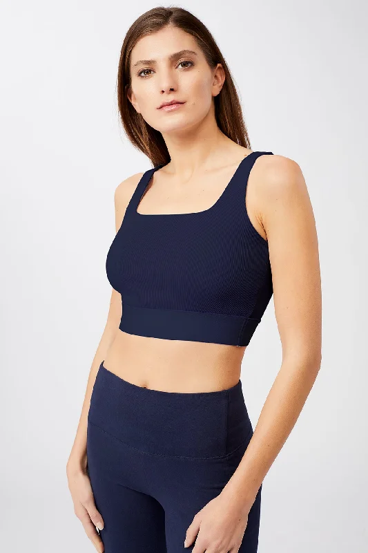 Yoga Bar with Chia Seeds and Protein -Ribbed Bra (Night Sky), GOTS