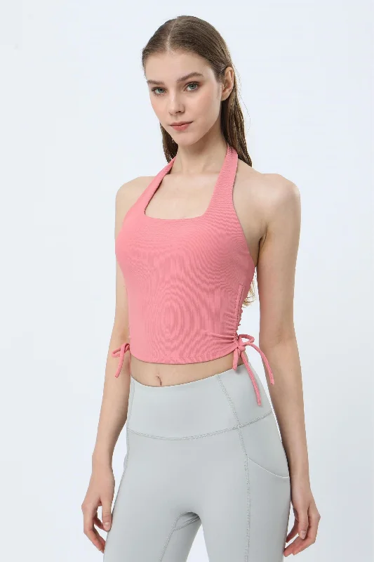 Yoga Bar with Macadamia Nuts -Ribbed Halter Neck Tank Tops