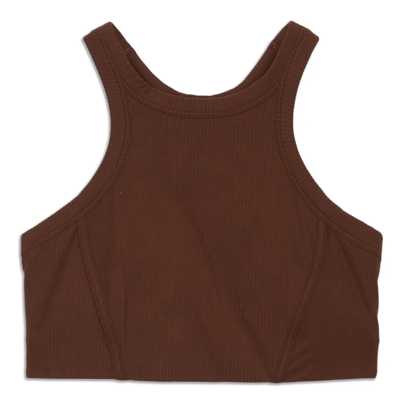 Yoga Bar with Honey -Ribbed High-Neck Yoga Bra - Resale